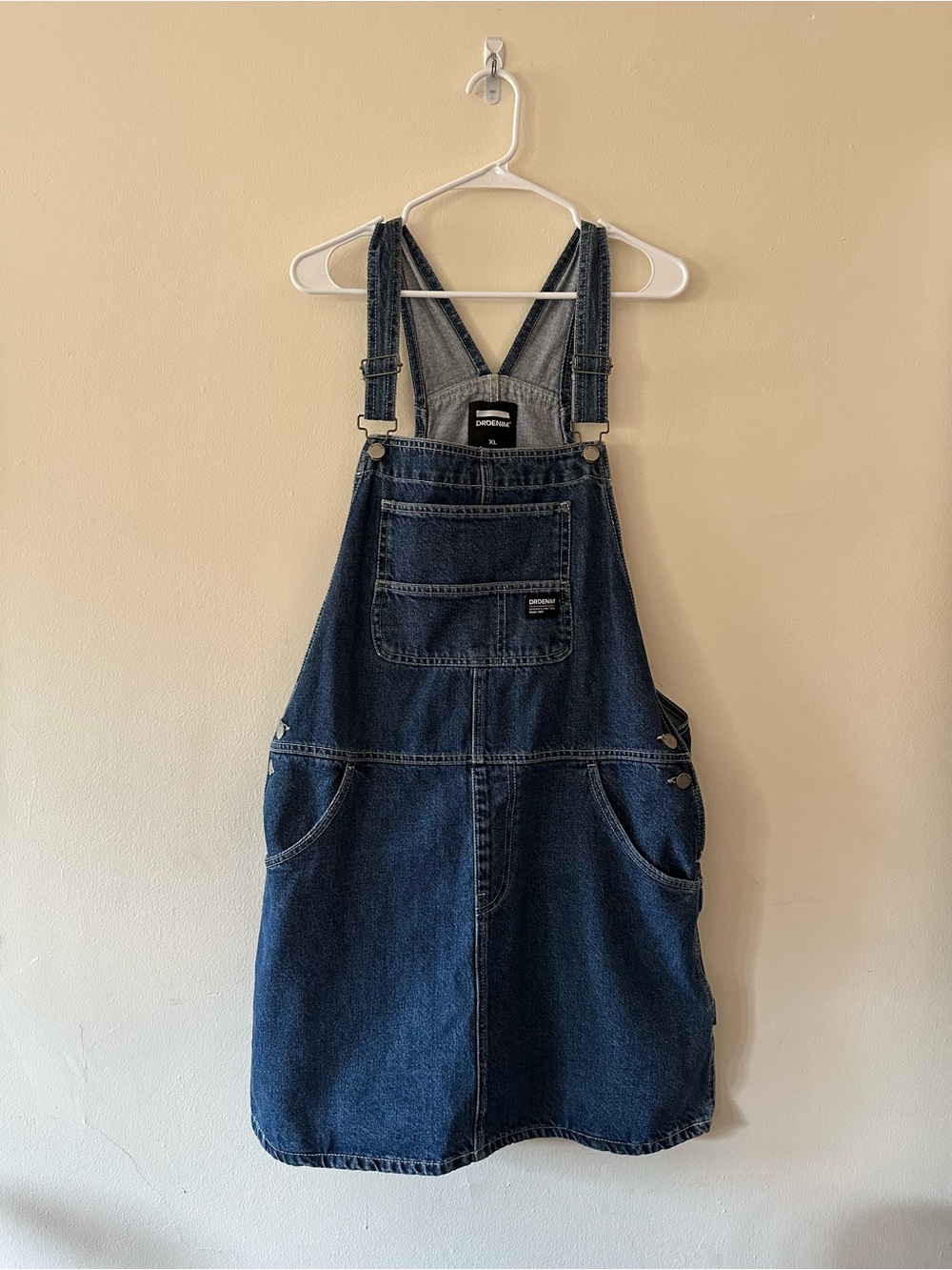 Dr Denim Utility Apron Dress Blue Denim L/XL | Pinafore Workwear Vibe